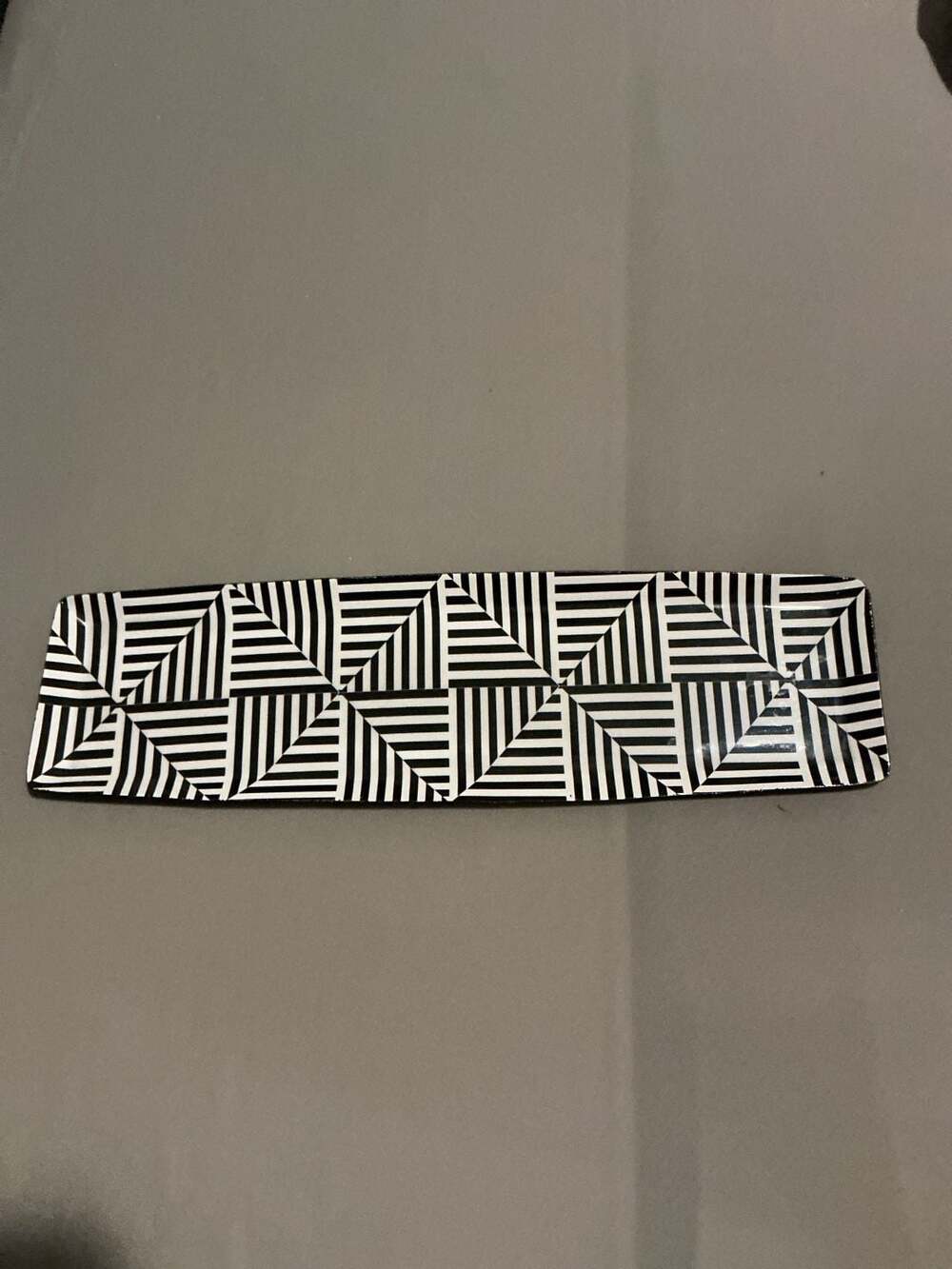 Jonathan Adler Geometric Black White Metal Tray